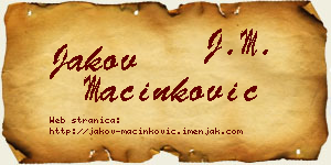 Jakov Mačinković vizit kartica